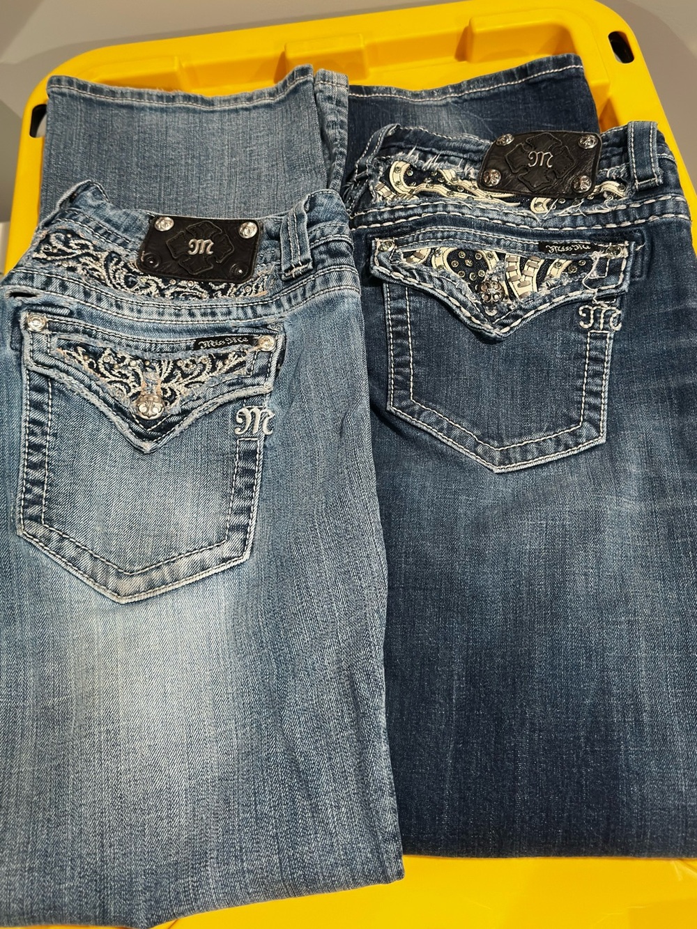 2 pair Miss Me Womens Jeans Bootcut Size 32 EUC